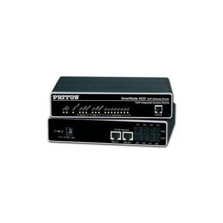 Patton SmartNode Dual FXS VoIP GW-Router; 2x10/100baseT, H.323 and SIP, External UI power.