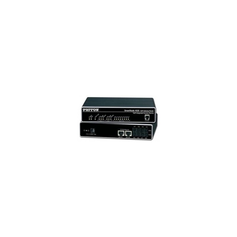 Patton SmartNode Dual FXS VoIP GW-Router; 2x10/100baseT, H.323 and SIP, External UI power.