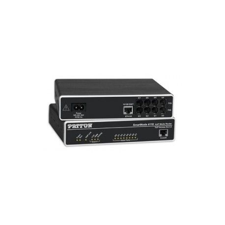 Patton SmartNode 4 FXS & 4 FXO VoIP Gateway, 1x10/100baseT, H.323 and SIP, External UI Power.