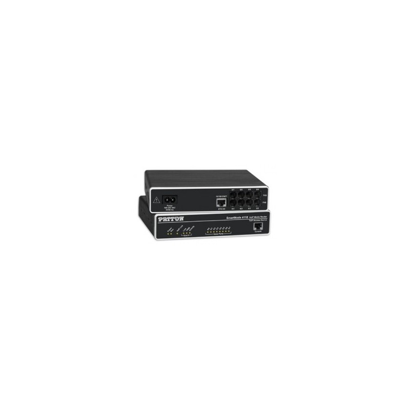Patton SmartNode 4 FXS & 4 FXO VoIP Gateway, 1x10/100baseT, H.323 and SIP, External UI Power.