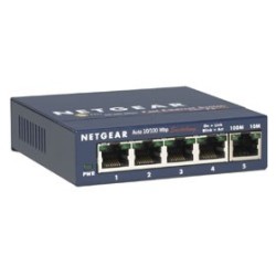 Netgear ProSafe Switch Fast Ethernet 5 porte  autosensing 10/100Base-TX - alimentatore esterno - Met