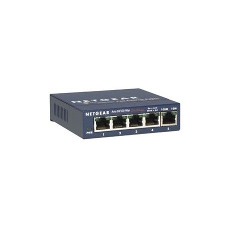 Netgear ProSafe Switch Fast Ethernet 5 porte  autosensing 10/100Base-TX - alimentatore esterno - Met
