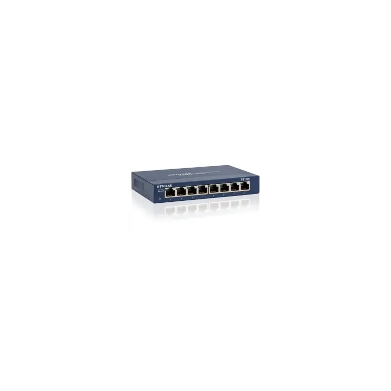 Netgear ProSafe Switch Fast Ethernet 8 porte  autosensing 10/100Base-TX - alimentatore esterno - Met