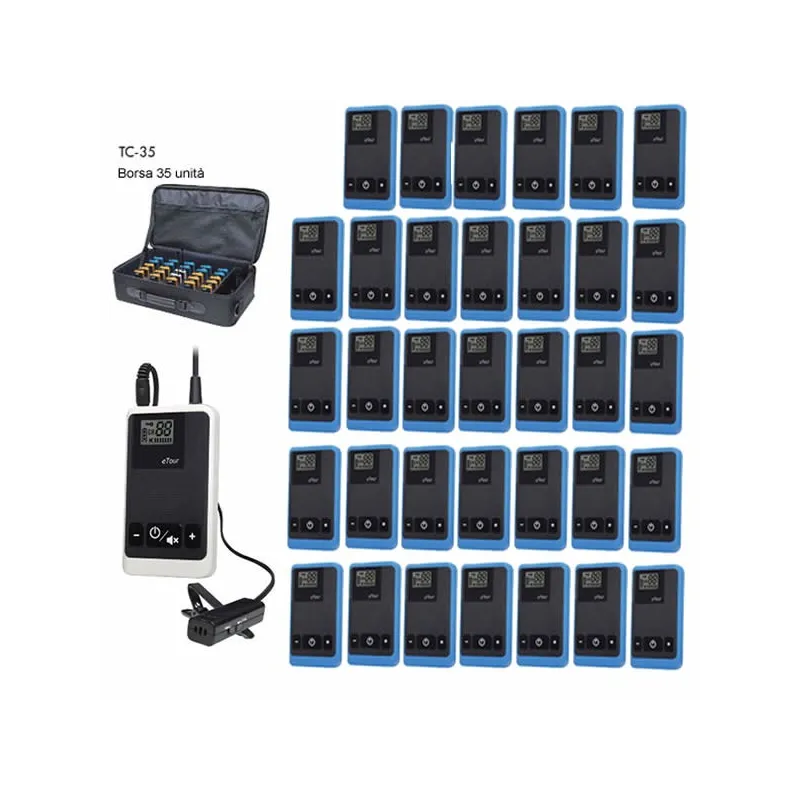 Sistema wireless radio per visite guidate kit 34 ricevitori
