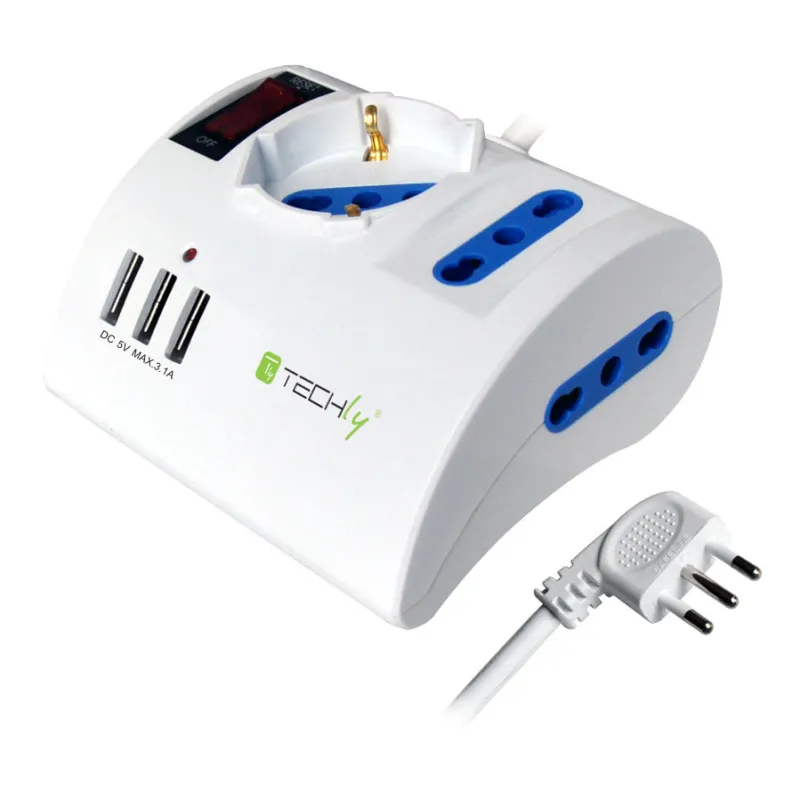Multipresa da Tavolo 3 Posti con Porte USB