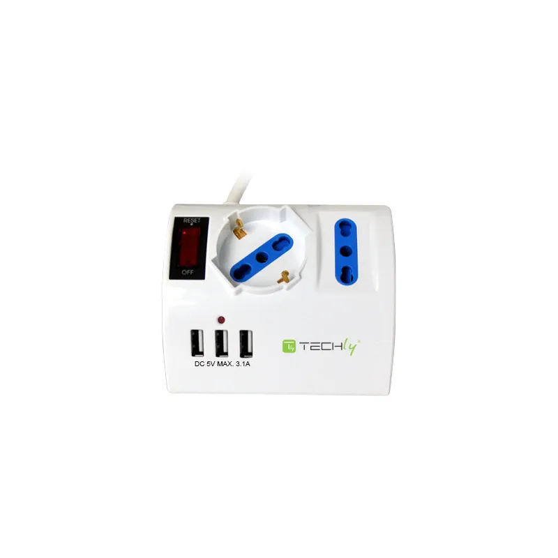 Multipresa da Tavolo 3 Posti con Porte USB