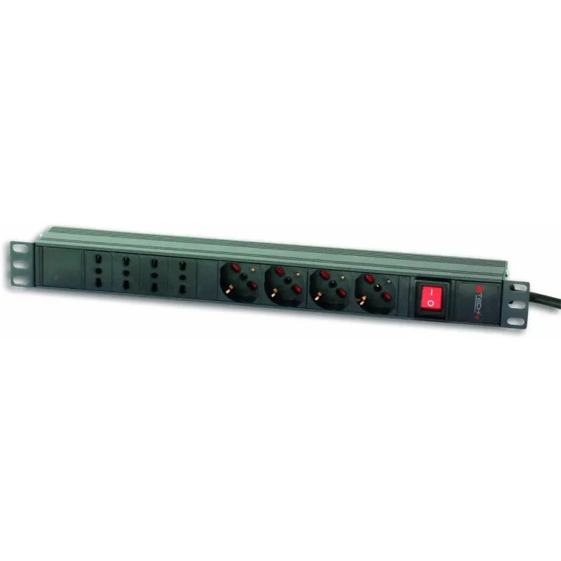 Multipresa 8 Posizioni da Rack 19'' con Interruttore