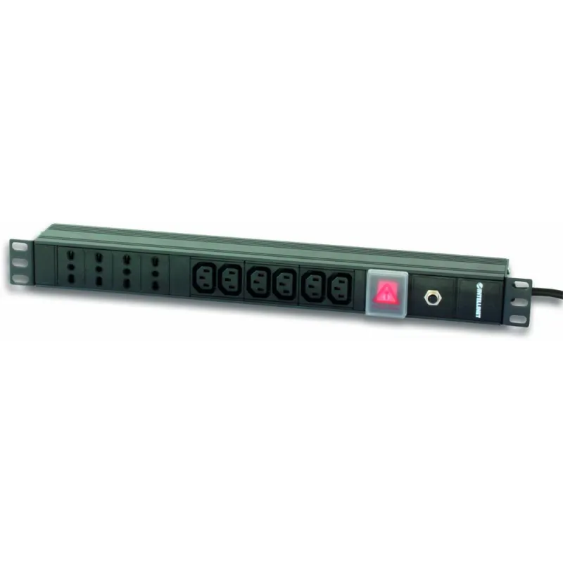 Multipresa 4 italiane + 6 VDE da Rack 19'' con Interruttore