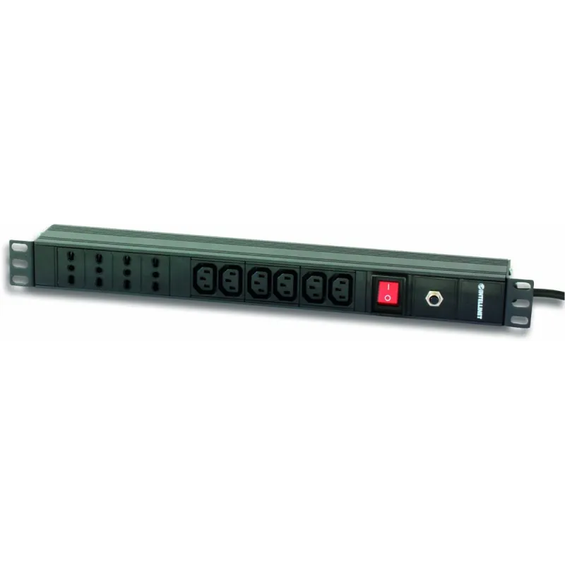 Multipresa 4 italiane + 6 VDE da Rack 19'' con Interruttore