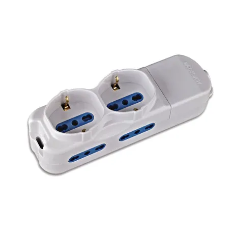 Multipresa 4 Posti Italiana Bipasso / 2 Schuko