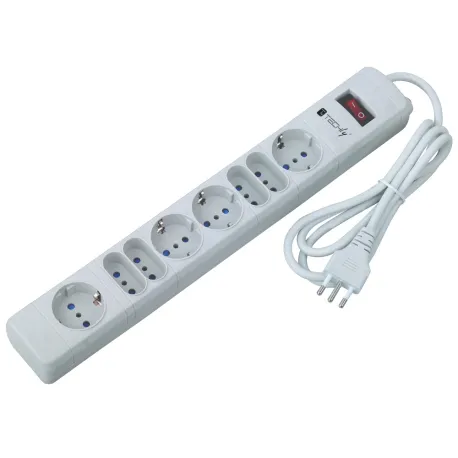 Multipresa 8 Posti Italiana 10A / Schuko Angolata Grigio