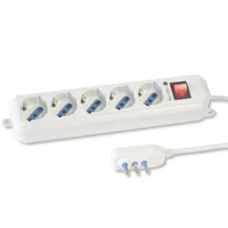 Multipresa 5 Posti Italiana Bipasso / Schuko Spina Angolata
