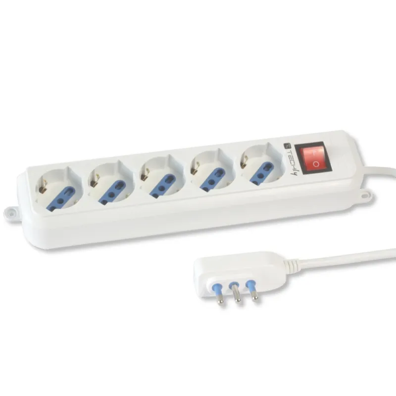 Multipresa 5 Posti Italiana Bipasso / Schuko Spina Angolata