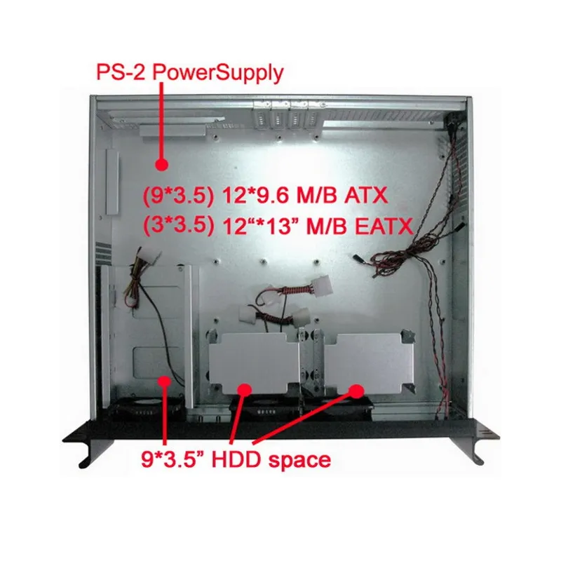 Chassis Industriale da Rack 19'' 3U Ultra Compatto Nero
