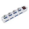 Multipresa 8 Posti Italiana Bipasso / 4 Schuko con Interruttore