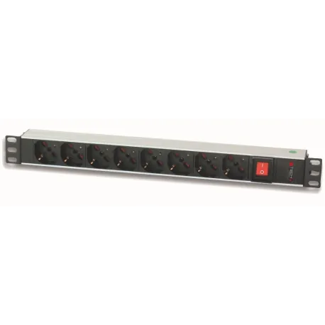 Multipresa 8 Posti da Rack 19'' Spina Italiana con Interruttore 1 HE