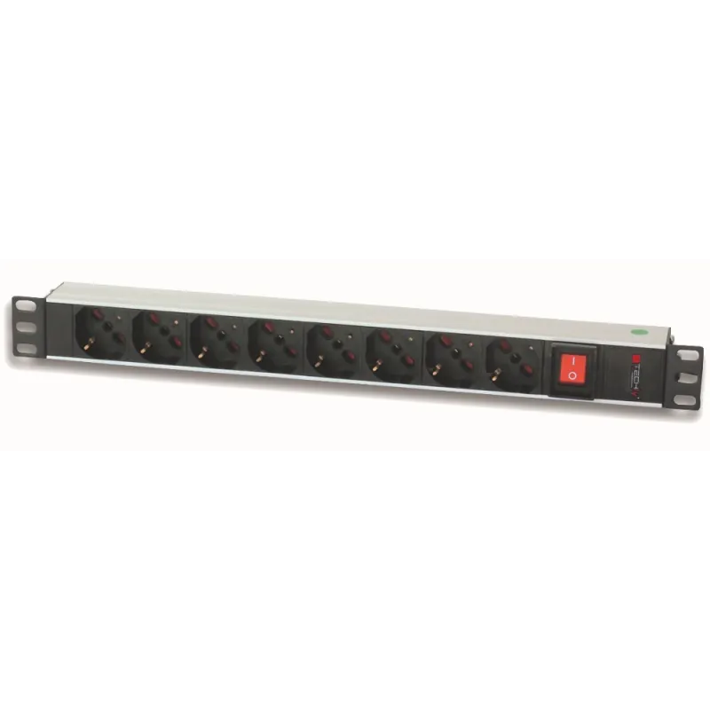 Multipresa 8 Posti da Rack 19'' Spina Italiana con Interruttore 1 HE