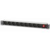  Multipresa 9 Posti da Rack 19'' con Interruttore 1 HE