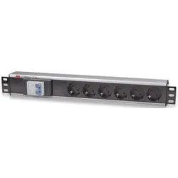 Multipresa per Rack 19'' 6 Posti con Magnetotermico Tipo Tedesco