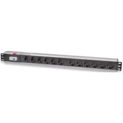 Multipresa Verticale per Rack 12 Posti con Magnetotermico Tipo Tedesco
