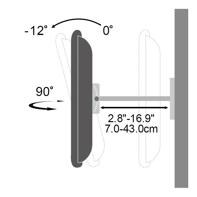Supporto a Muro per TV LED LCD 42-70'' Full Motion Braccio Doppio