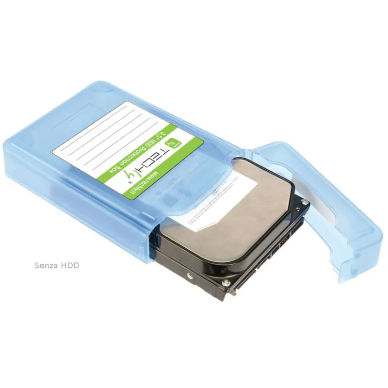 Scatola di Protezione per 1 HDD 3,5'' Azzurro Trasparente