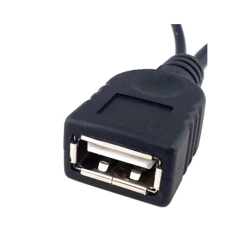 Cavo USB A F 2.0 OTG Micro USB M con Alimentazione USB, 30cm Nero
