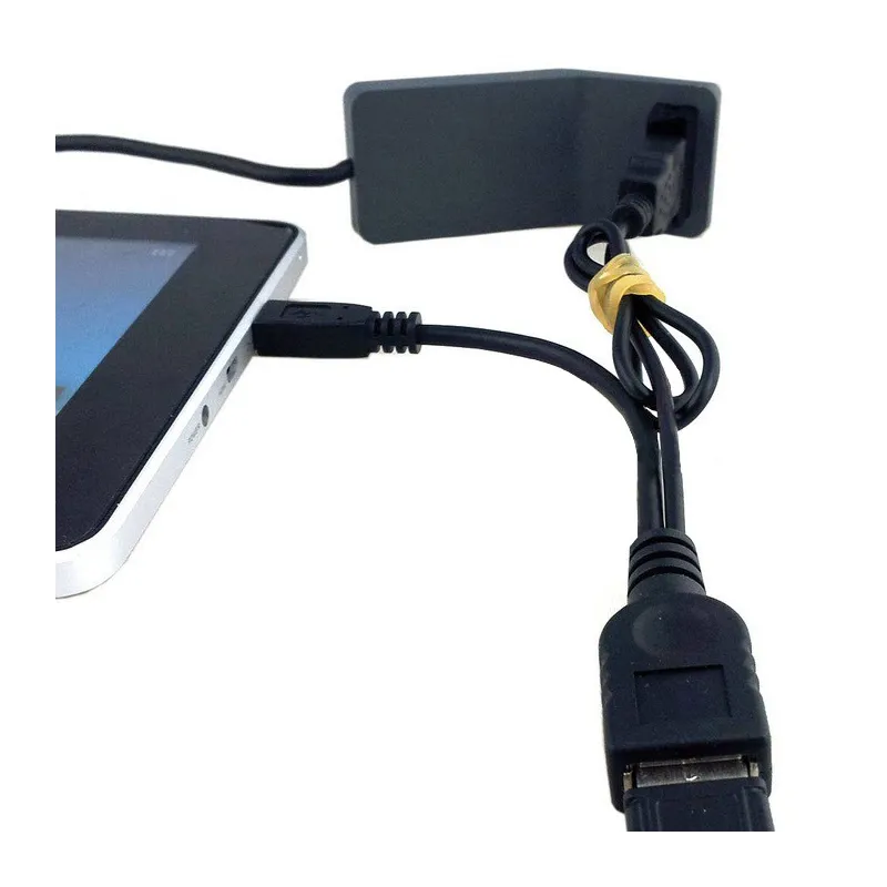Cavo USB A F 2.0 OTG Micro USB M con Alimentazione USB, 30cm Nero