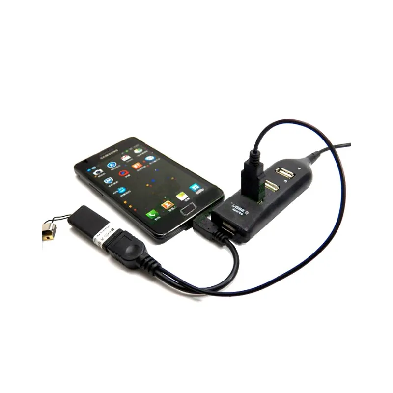 Cavo USB A F 2.0 OTG Micro USB M con Alimentazione USB, 30cm Nero