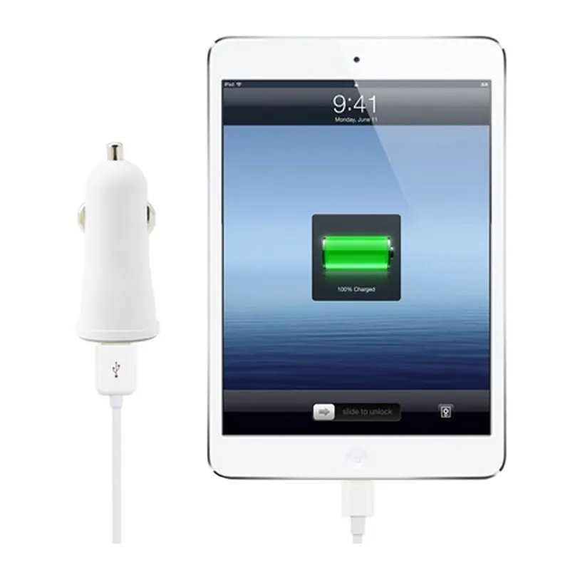 Caricatore da Auto 1p USB con uscita 5V / 1Ah Bianco