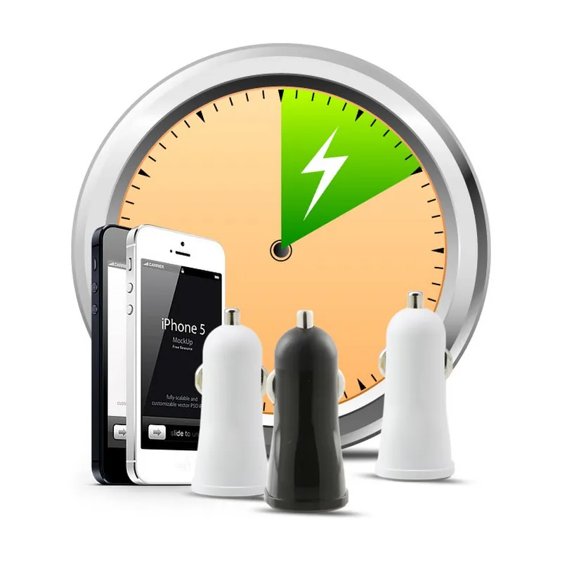 Caricatore da Auto 1p USB con uscita 5V / 1Ah Bianco