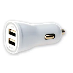 Caricatore da Auto 2p USB 5V 1A&2.1A Bianco