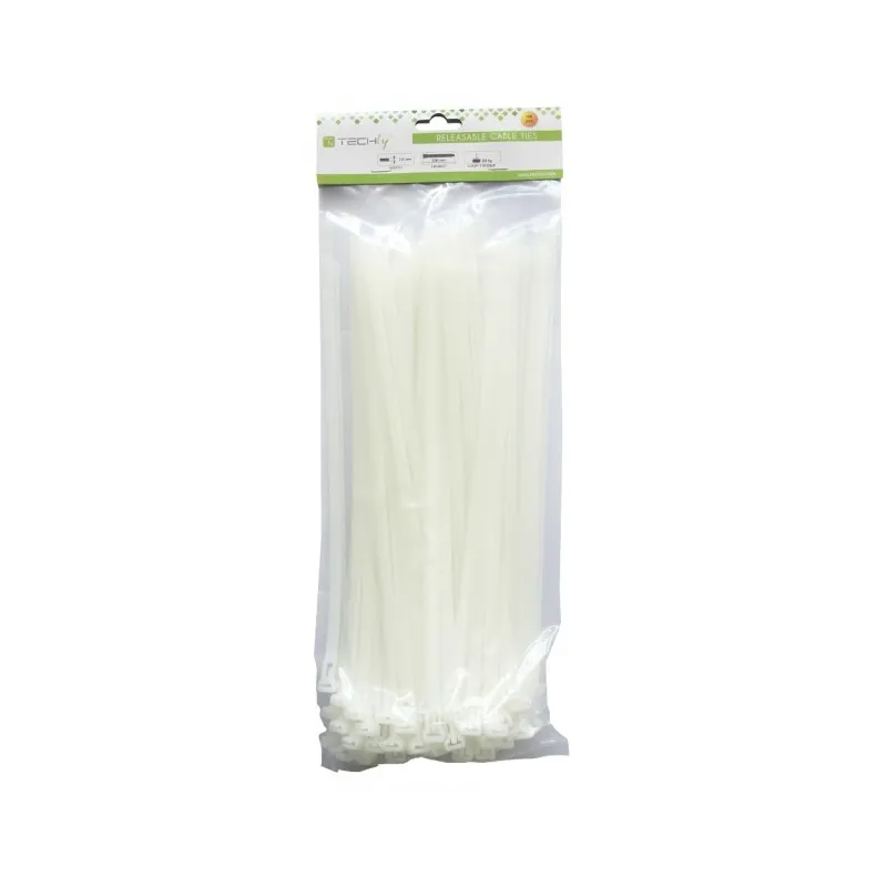 Fascette Fermacavi 200x4,8mm con Targhetta 13x28mm 100 pz Bianco