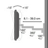 Supporto a muro per TV LED LCD 13-30'' inclinabile 3 snodi nero