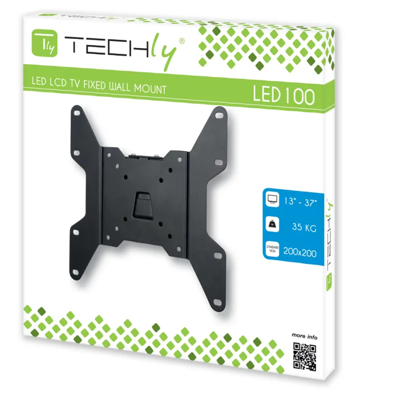 Supporto a muro per TV LED LCD 13''-37'' fisso Nero