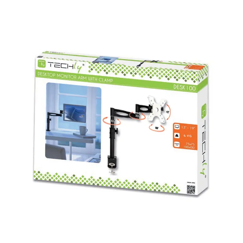 Supporto da scrivania per Monitor 13-27'' braccio lungo inclinabile