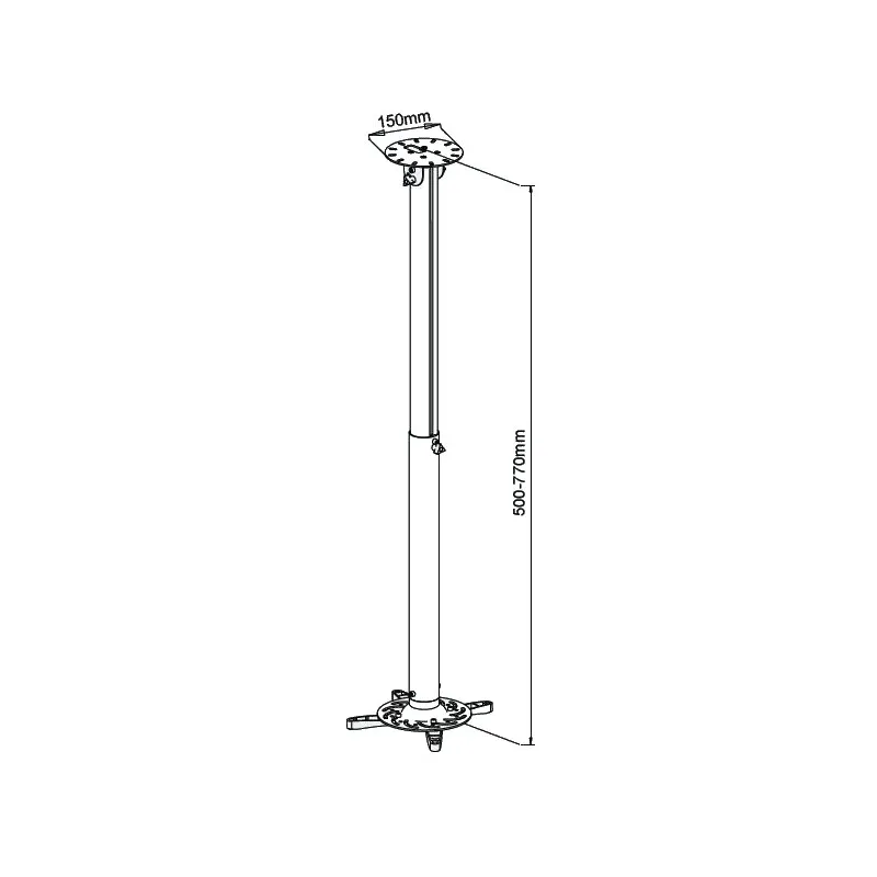 Supporto a soffitto professionale per proiettori estensione 50-77 cm