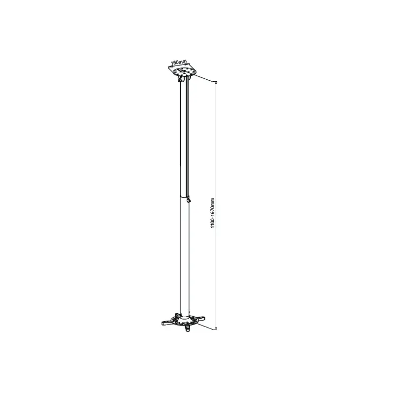 Supporto a soffitto profess. per proiettori estensione 110 - 197 cm