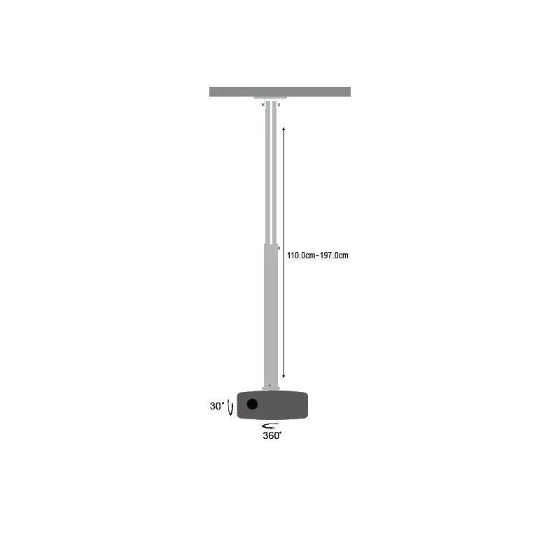 Supporto a soffitto profess. per proiettori estensione 110 - 197 cm