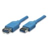Cavo Prolunga USB 3.0 A maschio/A femmina 2m Blu 