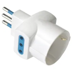 Adattatore Triplo Schuko Spina 2P+T Prese 2P+T 10A