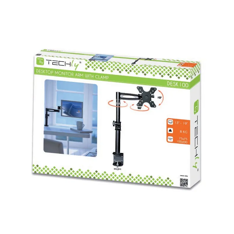 Supporto da scrivania per Monitor 13-27'' braccio medio inclinabile
