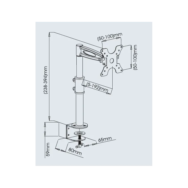 Supporto da scrivania per Monitor 13-27'' braccio medio inclinabile