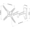 Supporto a Muro per TV LED LCD 13 - 37'' Inclinabile 3 Snodi Nero