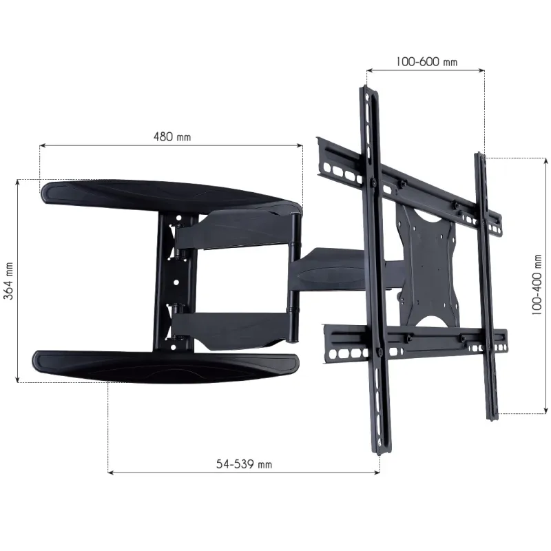 Supporto a Muro Ultra Slim per TV LED LCD 40-65'' Full Motion Nero