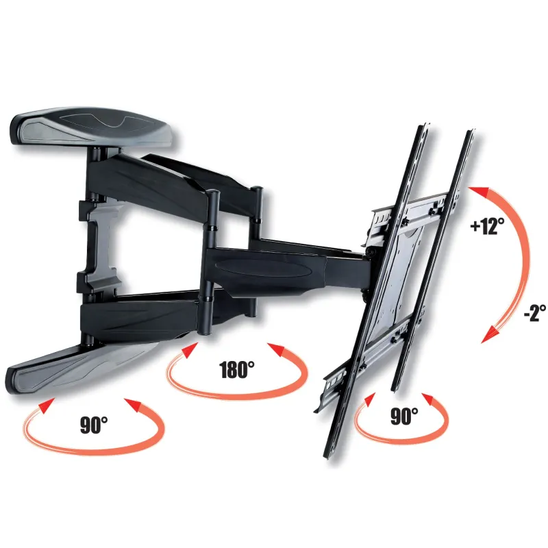 Supporto a Muro Ultra Slim per TV LED LCD 40-80'' Full Motion Nero