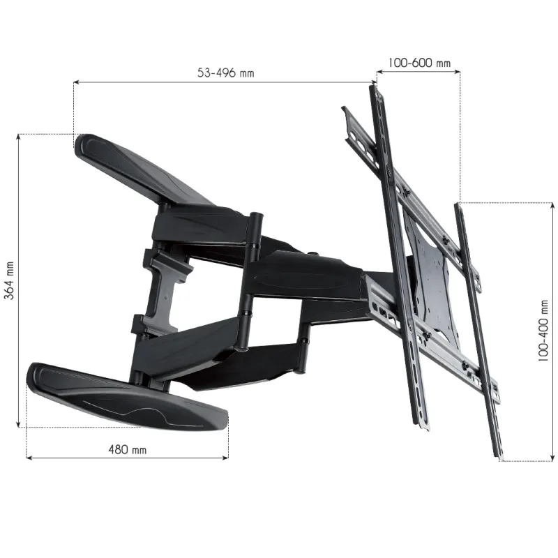 Supporto a Muro Ultra Slim per TV LED LCD 40-80'' Full Motion Nero
