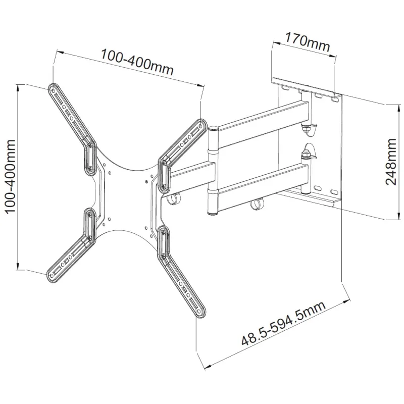 Supporto a Muro Ultra Slim per TV LED LCD 23-55'' Nero