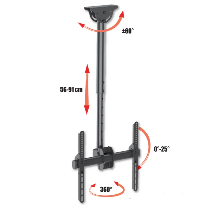 Supporto Telescopico Universale a Soffitto per TV LED LCD 32-55''