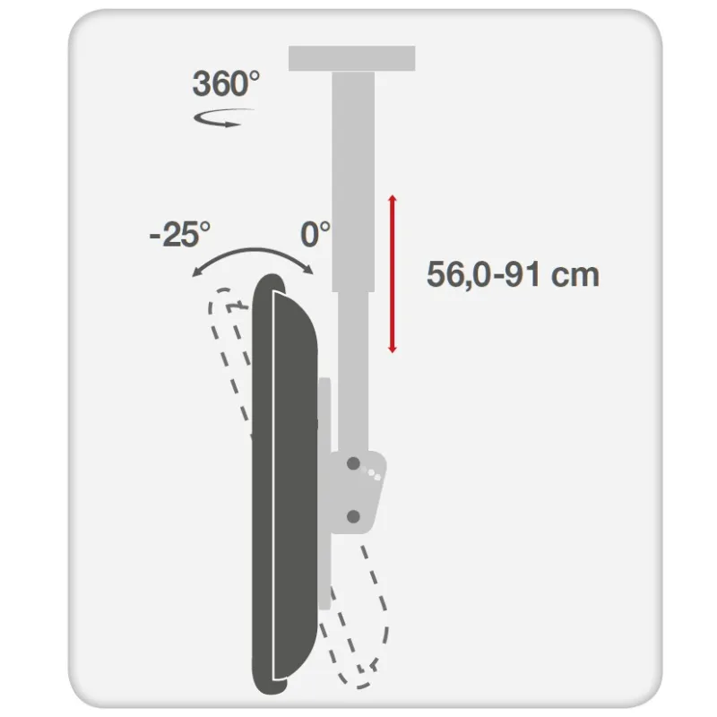 Supporto Telescopico Universale a Soffitto per TV LED LCD 32-55''